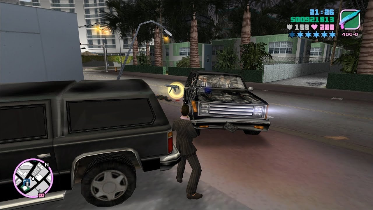 GTA Vice City Epic Longest 6 Stars Wanted Level Police Shootout + Escape