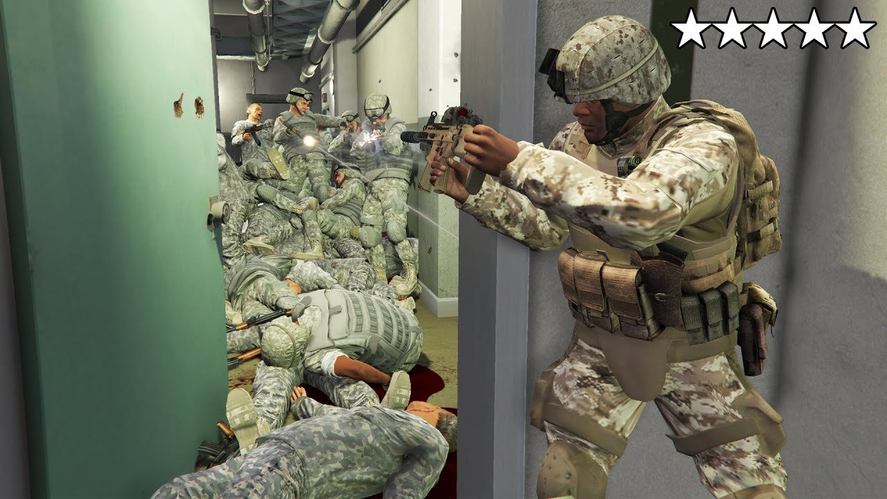 GTA 5 – ARMY Franklin VS Military Base! (Five Star War)