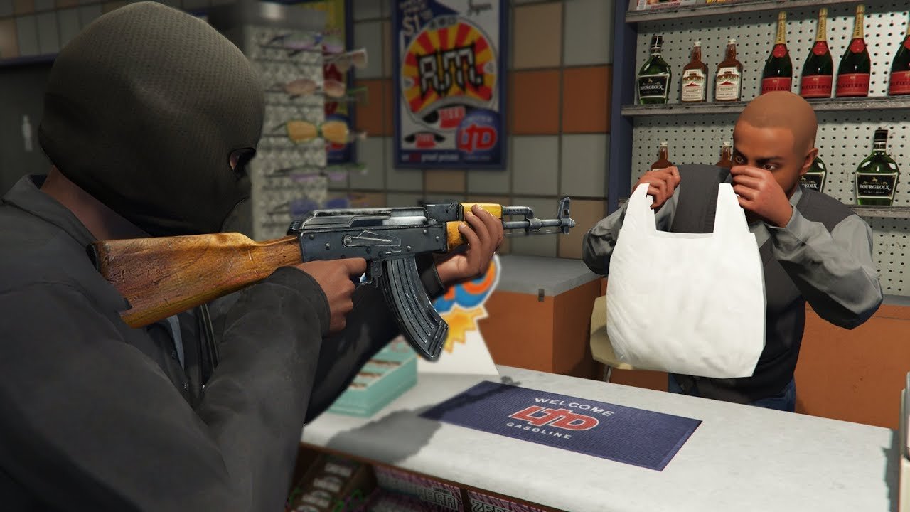 GTA 5 – Robbing Stores and Houses with Franklin! (Epic Police Chase)