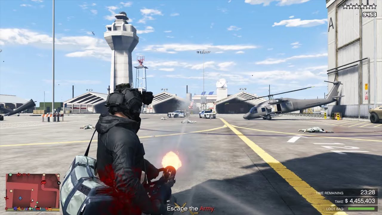 GTA 5 – Military Base Heist + Ten Star Escape GTA 5 – Military Base Heist + Ten Star Escape